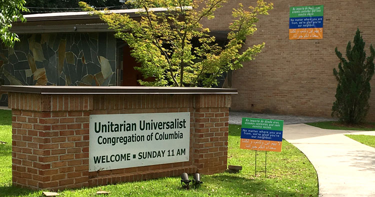 Church entrance/Welcome banner