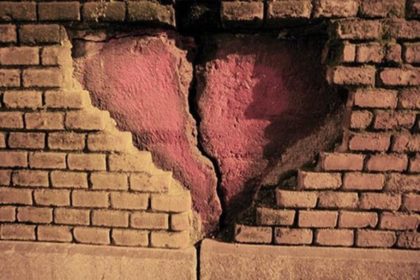 Broken Heart in Wall